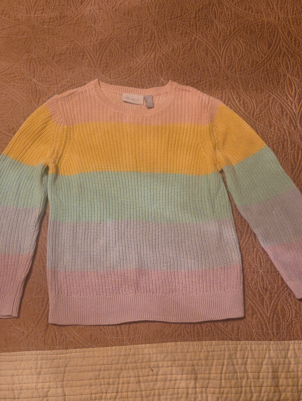 Pastel Multi-Stripe Crewneck Sweater For Girls - The Children's Place